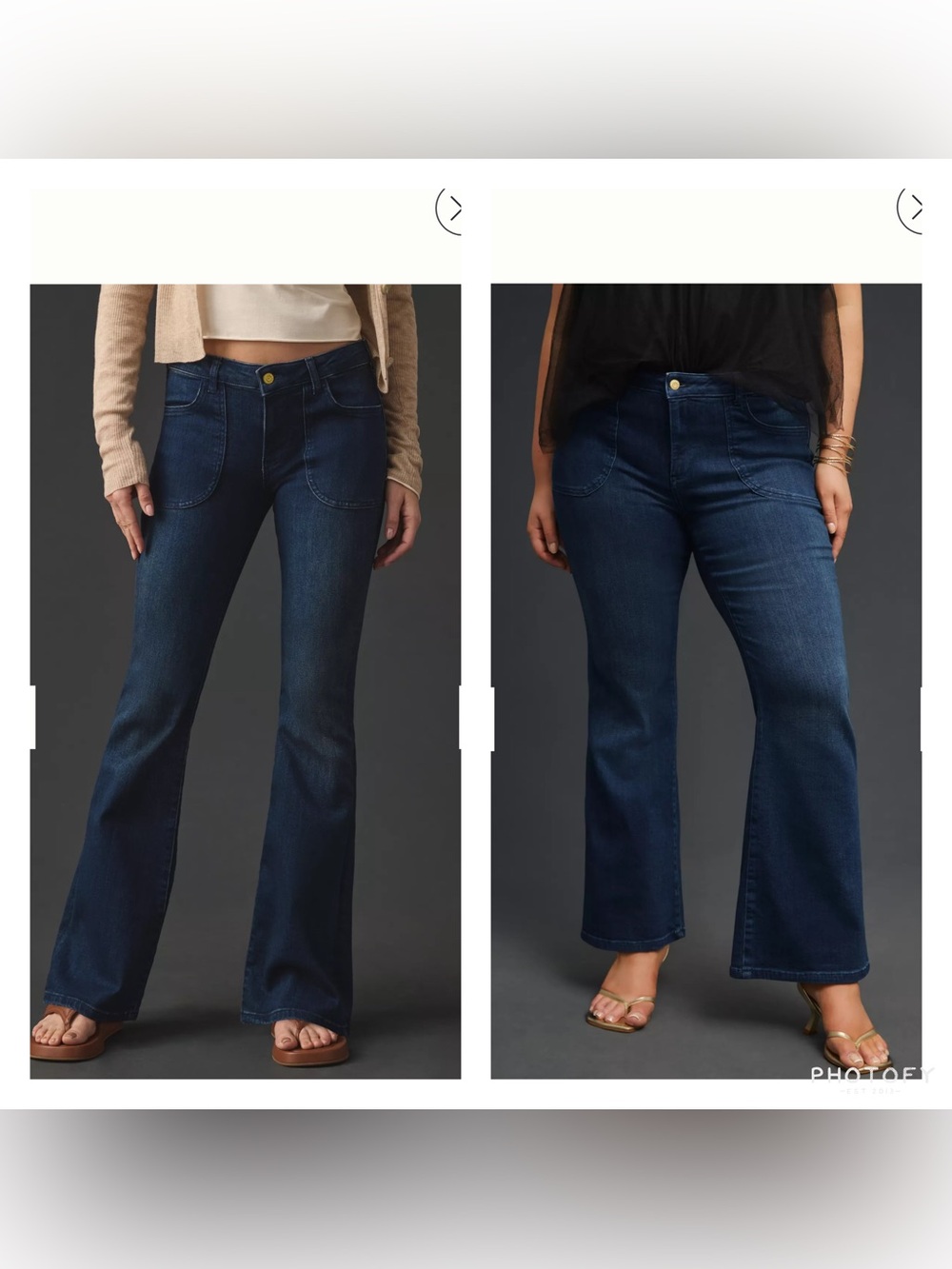 Pilcro The Icon Low-Rise Flare Jeans Dark Wash OB1472551 Italian Bi-Stretch 32
